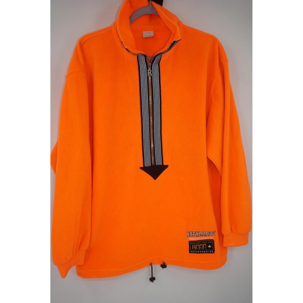Bogner Mens Medium Orange Fleece 1/2 Zip Pullover Kathmandu Mountaineering Italy